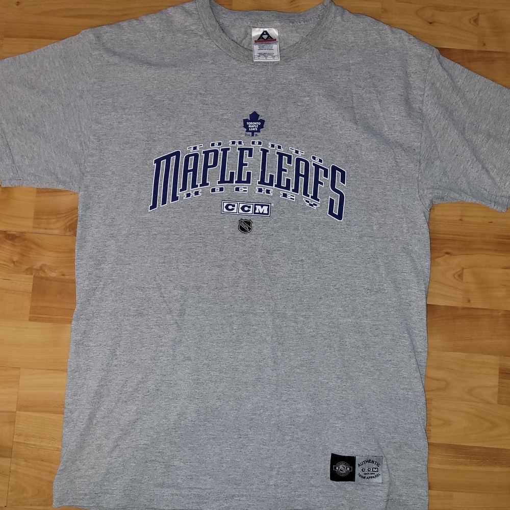 Vintage Toronto Maple Leafs Gray Alstyle T-shirt, Authentic CCM Apparel, Large